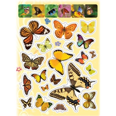Бабочки. 100 наклеек (Артикул: 21269)
