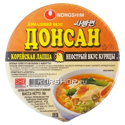 Лапша сублимированная Донсан со вкусом курицы неострая, (чашка), 86 г