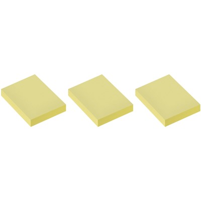 Блоки самоклеящиеся OfficeSpace 38*51мм, 3шт* 100л., желтые (362437)