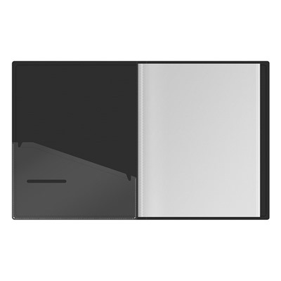 Папка  40 вкладышей BERLINGO "DoubleBlack" 24мм, 600мкм, черная с рисунком (DB4_20701)