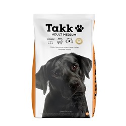 Сухой корм TAKK для собак средних пород, говядина, 2 кг
