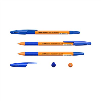 Ручка шар. ErichKrause "R-301 Orahge" (39531) синяя, 0.7мм, грип