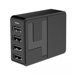 Зарядное устройство сетевое SmartBuy "FLASH" (SBP-4030) 4 x USB: 3*1А + 1*2.4А, шнур питания 1м, черное
