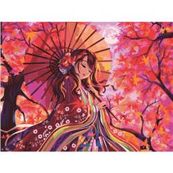 Картина по номерам на холсте "Японское солнце" 30*40см (КХ_44116) ТРИ СОВЫ, с акриловыми красками