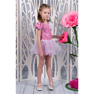 Платье нарядное для девочки Люрекс, цвет розовый