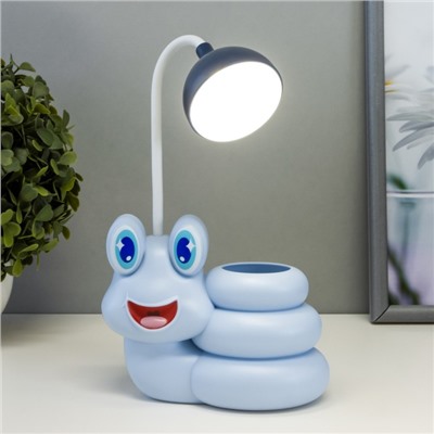 Настольная лампа "Веселая улитка" LED 2Вт USB АКБ синий 13,5х7х27 см