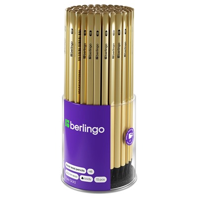 Карандаш ч/гр. BERLINGO "Pure Gold" HB (BP01330) трехгранный, черное дерево, заточенный