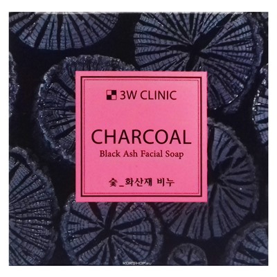 Кусковое мыло для лица с древесным углем 3W Clinic, Корея, 100 г