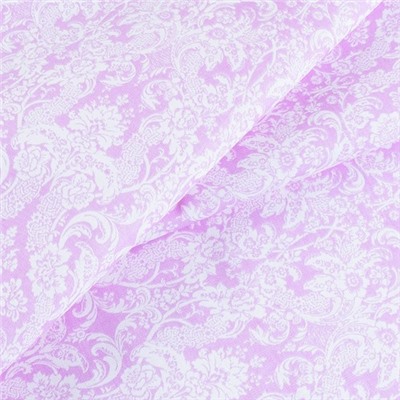 Ткань на отрез бязь плательная 150 см 402/2 Дамаск цвет розовый