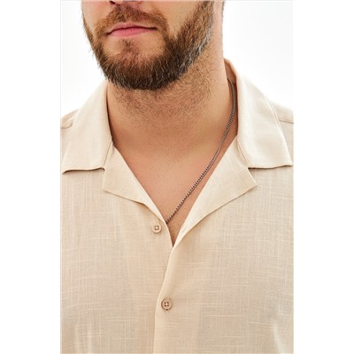 Мужская льняная рубашка с коротким рукавом Happy Fox