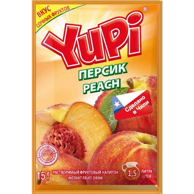 Yupi / Растворимый напиток со вкусом персика YUPI (блок 24шт по 15гр)