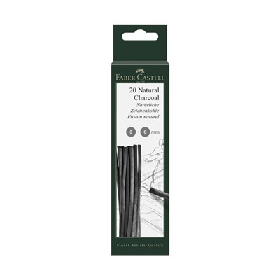 Уголь натуральный набор Faber-Castel PITT® Monochrome Charcoal, 12 штук, 3-6 мм