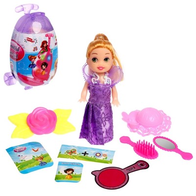 Кукла сказочная «Принцесса» с чемоданом со звуком и светом, с аксессуарами, МИКС