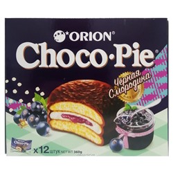 Прослоенное глазированное пирожное с черной смородиной Choco Pie Orion, Корея, 360 г