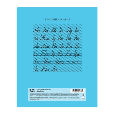 Тетрадь 12л. BG частая косая линия "Отличная" (Т5ск12 11772) блок повышенной плотности, обложка - мелованный картон