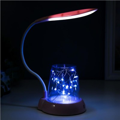 Лампа настольная с подсветкой "Энджой" 3 режима LED 7Вт розовый 11х23х42,5 см.