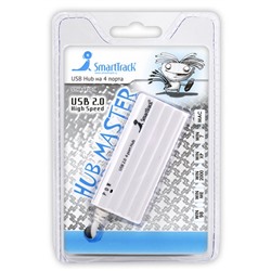 Разветвитель USB 2.0 "SmartBuy", 4 порта (SBHA-6810-W) белый