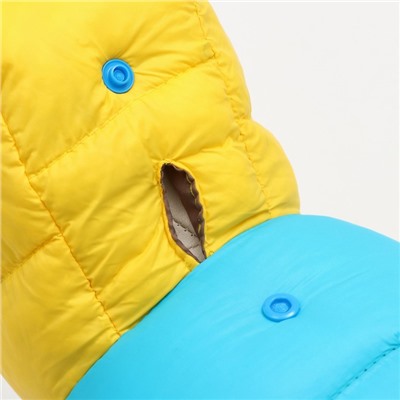 Комбинезон "Медвежонок", размер 8 (ДС 23 см, ОГ 30, ОШ 22 см), жёлто-голубой