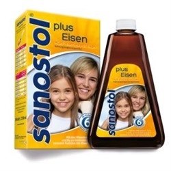 Sanostol plus Eisen Saft Саностол сироп мультивитаминный с добавлением железа для повышения концентрации и производительности детям от 6-ти лет, 460 мл
