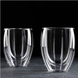 Набор стаканов с двойными стенками Magistro «Поль», 350 мл, 2 шт, 8,5×12 см