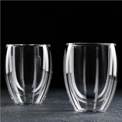 Набор стаканов с двойными стенками Magistro «Поль», 350 мл, 2 шт, 8,5×12 см