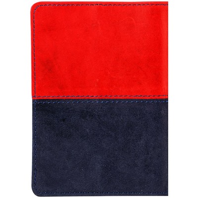 Обложка "Паспорт" OfficeSpace "Duo" (311099) натур. кожа, тиснение фольгой, красный/синий