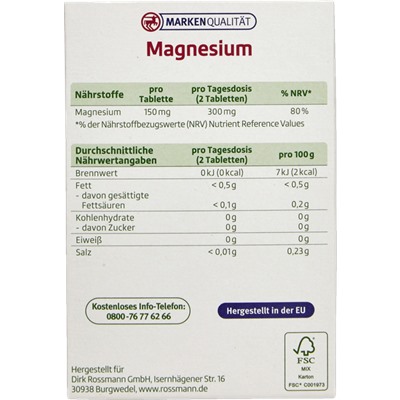 altapharma  Magnesium-Tabletten Таблетки Магний для мышц и энергетического метаболизма 192 г
