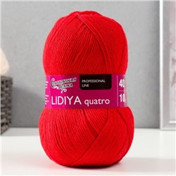 Пряжа Lidiya quatro (Лидия кватро) 50% шерсть, 50% акрил 400м/100гр (213 кармин)