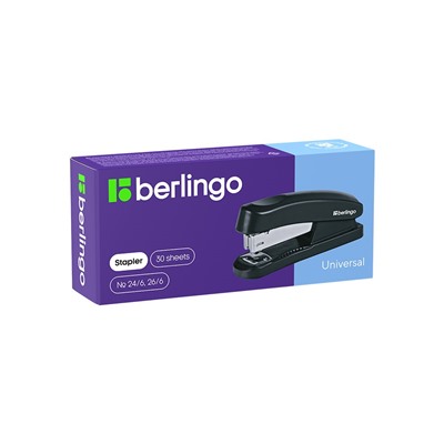 Степлер Berlingo "Universal" №24/6...26/6 пластиковый (H3100) черный, до 30л.