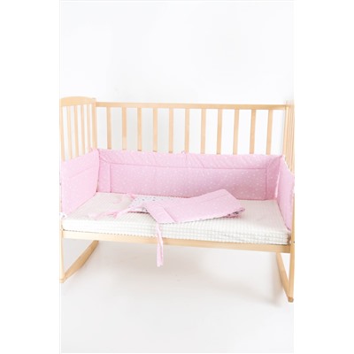 Бортик в детскую кроватку четырехсторонний БРК32/звездочка-розовая