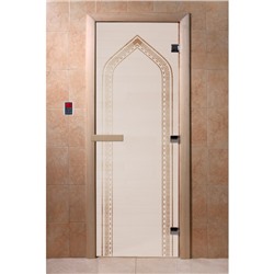 Дверь для сауны «Арка», размер коробки 190 × 70 см, правая, цвет сатин