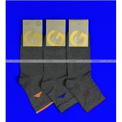 5 ПАР - Золотая игла носки мужские укороченные спортивные с-1010 с лайкрой ТЕМНО-СЕРЫЕ
