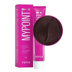 TEFIA Mypoint 6.85 Перманентная крем-краска для волос / Темный блондин коричнево-красный, 60 мл