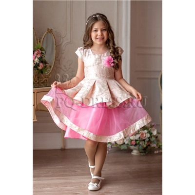 Платье арт.5564, цвет ваниль/розовый