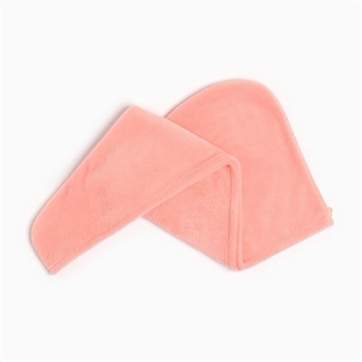 Полотенце-чалма для сушки волос Этель цвет светло-розовый, 65*25 см, 100% п/э