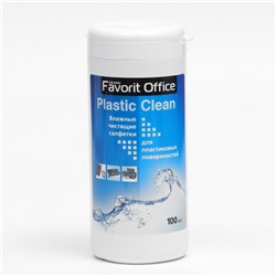 Влажные салфетки Favorit Office Plastic Clean, для пластиковых поверхностей, 100 шт