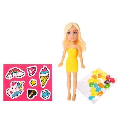 Игрушка-сюрприз WOW GIRL кукла с конфетами и наклейками, МИКС
