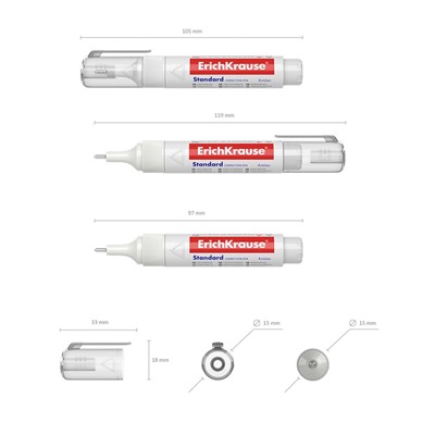 Ручка-корректор ErichKrause  4мл., метал. наконечник (55988)