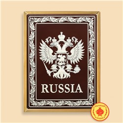 Герб Россия (двуглавый орел) в рамке 700 грамм