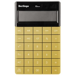 Калькулятор настольный Berlingo "Power TX" CIZ_100, "золотой", 12-разрядный, 165*105*13мм, дв.питание