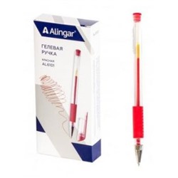 Ручка гелевая 0.5мм красная, с грипом AL6101 Alingar {Китай}