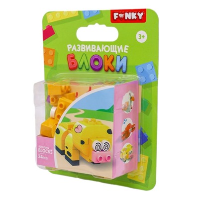 Конструктор детский Funky Toys «Свинка», с крупными блоками, 24 детали