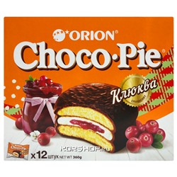 Прослоенное глазированное пирожное с клюквой Choco Pie Orion, 360 г