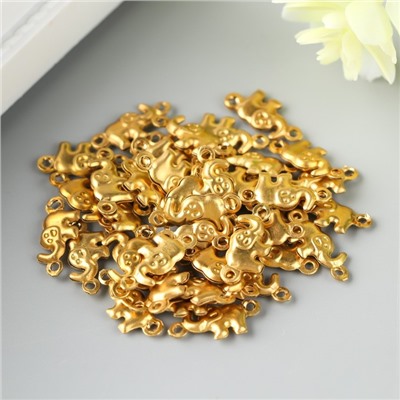 Декор для творчества металл "Слоник" золото набор 50 шт 0,6х1,4 см