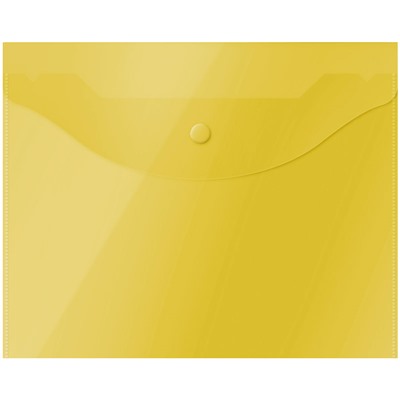 Папка с кнопкой А5 OfficeSpace полупрозрачная желтая (267528) 150 мкм