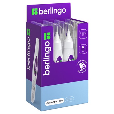 Ручка-корректор Berlingo  8мл., пластиковый наконечник (KR_08020)
