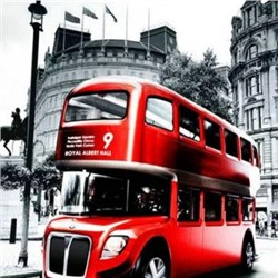 Алмазная мозаика по номерам 40х50 см "Автобус в Лондоне" Частичная выкладка 87100 Centrum {Китай}