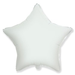 Шар фольгированный - звезда "WHITE" 18", 45см (6051174) белый, в инд. пакете