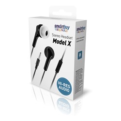Наушники с микрофоном SmartBuy "MODEL X" в коробке (SBH-011-X-К) кнопка принятия вызова, черные