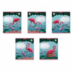Тетрадь 12л. ErichKrause клетка "Фламинго" (54183) обложка - мелованный картон